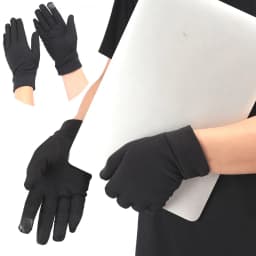 1pair Men Black Thin Thermal Gloves Touch Screen Outdoor Non-Slip Driving Cycling Warm Gloves Windproof Resistant Anti-skid