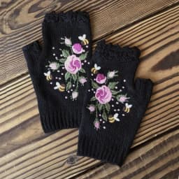Half Finger Gloves Women Knitted Fingerless Winter Gloves Soft Crochet Bee Knitting Faux Wool Fingerless Gloves Wrist Warmer