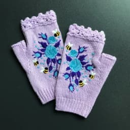Half Finger Gloves Women Knitted Fingerless Winter Gloves Soft Crochet Bee Knitting Faux Wool Fingerless Gloves Wrist Warmer