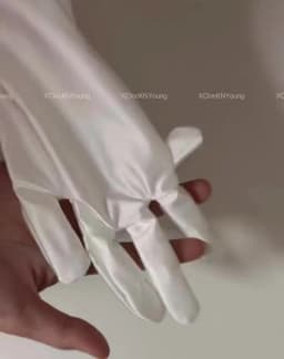 XClocKNYoung Satin Glossy Gloves Connected Finger Gloves Sexy High Elasticity Gloves Satin Shiny Role-Playing Dress Gloves