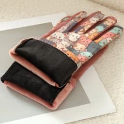 Cute Lovely Sweety Cartoon Cat Painting 3D Printing Suede Gloves Women Winter Keep Warm Touch Screen Add Velvet Prevent Cold