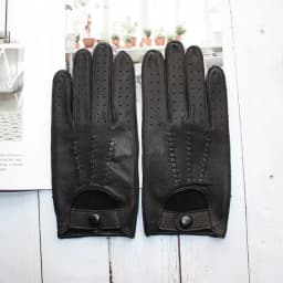 New Deerskin Gloves Men's Single-Skin Thin Hollow Breathable Leather Gloves for Drivers Driving Motorcycles and Riding