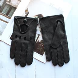 New Deerskin Gloves Men's Single-Skin Thin Hollow Breathable Leather Gloves for Drivers Driving Motorcycles and Riding