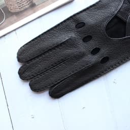 New Deerskin Gloves Men's Single-Skin Thin Hollow Breathable Leather Gloves for Drivers Driving Motorcycles and Riding