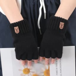 Unisex Elastic Knitted Fingerless Gloves Winter Thicken Warm Touch Screen Mittens for Men Women Warm Half Finger Work Gloves
