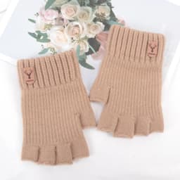 Unisex Elastic Knitted Fingerless Gloves Winter Thicken Warm Touch Screen Mittens for Men Women Warm Half Finger Work Gloves