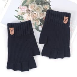 Unisex Elastic Knitted Fingerless Gloves Winter Thicken Warm Touch Screen Mittens for Men Women Warm Half Finger Work Gloves