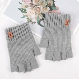 Unisex Elastic Knitted Fingerless Gloves Winter Thicken Warm Touch Screen Mittens for Men Women Warm Half Finger Work Gloves