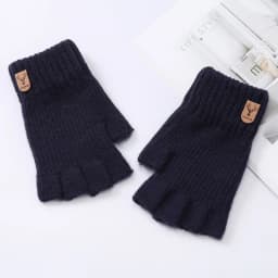 Women Men Short Outdoor Half Finger Gloves Fingerless Knit Wrist Spring Autumn Warm Stretch Work Cycling Accessories Gloves
