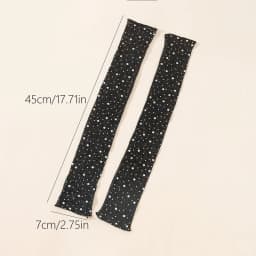 Shiny Rhinestone Ice Silk Sleeve Summer Women Long Fingerless Gloves Outdoor Sun Protection Breathable Arm Sleeves Sexy Drive