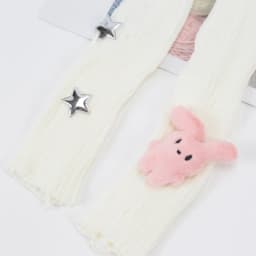 Winter Kawaii Arm Sleeves for Women Thicken Warm Knitted Arm Warmers  Long Sleeve Half-finger Glove Gothic Fingerless Mitten