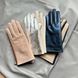 Real Sheepskin Gloves Women's Contrast Gloves One Size Fits All Wrist Soft And Skinny