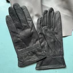 Real Sheepskin Gloves Women's Contrast Gloves One Size Fits All Wrist Soft And Skinny