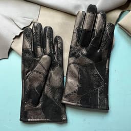 Real Sheepskin Gloves Women's Contrast Gloves One Size Fits All Wrist Soft And Skinny