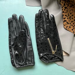 Real Sheepskin Gloves Women's Contrast Gloves One Size Fits All Wrist Soft And Skinny