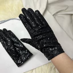 Real Sheepskin Gloves Women's Contrast Gloves One Size Fits All Wrist Soft And Skinny
