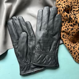 Real Sheepskin Gloves Women's Contrast Gloves One Size Fits All Wrist Soft And Skinny