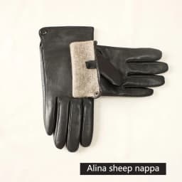 Men's Winter Leather Sheepskin Gloves Velvet Lined Warmth Cold Protection for Outdoor Motorcycle Driving