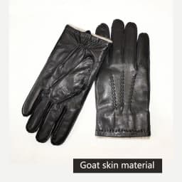 Men's Winter Leather Sheepskin Gloves Velvet Lined Warmth Cold Protection for Outdoor Motorcycle Driving