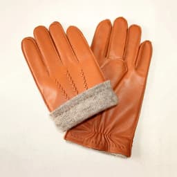 Men's Winter Leather Sheepskin Gloves Velvet Lined Warmth Cold Protection for Outdoor Motorcycle Driving