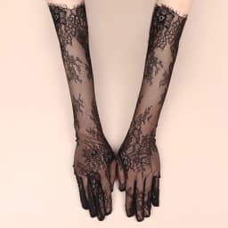Sexy Lace Long Mesh Eyelash Woman Gloves Transparent Tulle Bridal Wedding Elbow Opera Party Decorative Costume Accessories