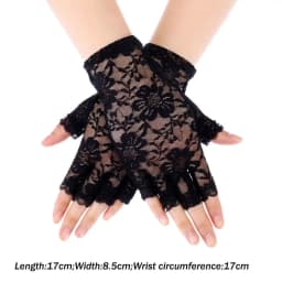 Women Sexy Dressy Lace Gloves Sunscreen Short Gloves Fingerless Lace Driving Gloves Spring Summer Mittens Wedding Accessories