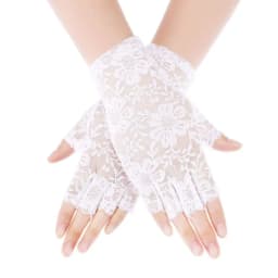 Women Sexy Dressy Lace Gloves Sunscreen Short Gloves Fingerless Lace Driving Gloves Spring Summer Mittens Wedding Accessories