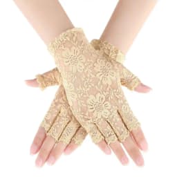 Women Sexy Dressy Lace Gloves Sunscreen Short Gloves Fingerless Lace Driving Gloves Spring Summer Mittens Wedding Accessories