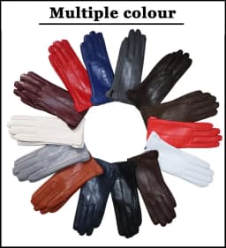 Women's Sheepskin Gloves Winter Warmth Plus Velvet Short Thin Touch Screen Driving Female Color Leather Gloves New High-end 2025