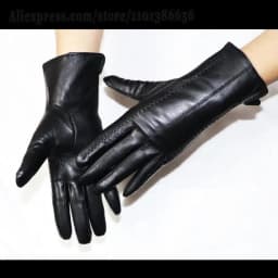 Women's Sheepskin Gloves Winter Warmth Plus Velvet Short Thin Touch Screen Driving Female Color Leather Gloves New High-end 2025