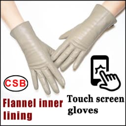Women's Sheepskin Gloves Winter Warmth Plus Velvet Short Thin Touch Screen Driving Female Color Leather Gloves New High-end 2025