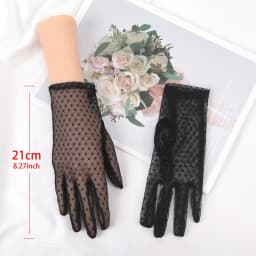 New Women Vintage Sheer Short Lace Gloves Driving Thin Lace Sunscreen Gloves Female Short UV Protection Goth Party Bride Mittens