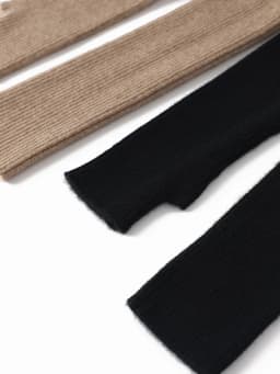Women 100% Cashmere Long Mittens 43cm Fine Knitted Fingerless Gloves Mitt Y2k Thermal Gloves Semi Finger Oversleeves Arm Warmers