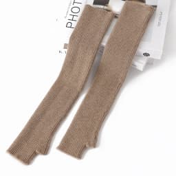 Women 100% Cashmere Long Mittens 43cm Fine Knitted Fingerless Gloves Mitt Y2k Thermal Gloves Semi Finger Oversleeves Arm Warmers