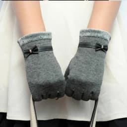 New Fashion Grace Lady Gloves Women Winter Vintage Bow-Knot Touch Screen Driving Warm Windproof Glove Mittens Wholesale G073