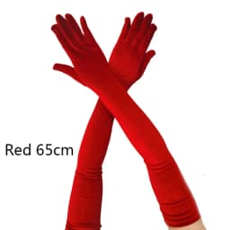 Women Golden Velvet Long Section Autumn Winter Warm Black Evening Dress Etiquette Gloves Retro Style Banquet Accessories Cosplay