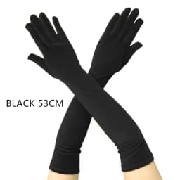 Women Golden Velvet Long Section Autumn Winter Warm Black Evening Dress Etiquette Gloves Retro Style Banquet Accessories Cosplay