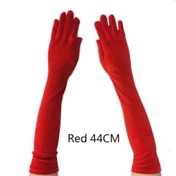 Women Golden Velvet Long Section Autumn Winter Warm Black Evening Dress Etiquette Gloves Retro Style Banquet Accessories Cosplay