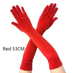 Women Golden Velvet Long Section Autumn Winter Warm Black Evening Dress Etiquette Gloves Retro Style Banquet Accessories Cosplay