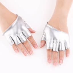 New Women Stage Performance Nightclub Queen Pole Dance Half Finger Leather Gloves Sexy Female Punk Hip Hop Personality