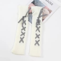 Women Knitted Arm Warmers Long Fingerless Gloves Winter Gothic Lolita Sweet Arm Sleeve Girls Y2K Classic Soft Mitten