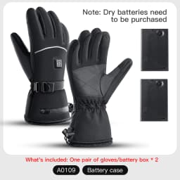 1 pair of electric heating gloves with battery heating, adjustable in three levels, suitable for men and women, winter anti slip