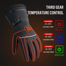 1 pair of electric heating gloves with battery heating, adjustable in three levels, suitable for men and women, winter anti slip
