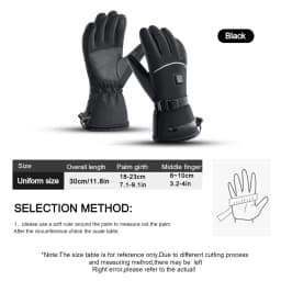 1 pair of electric heating gloves with battery heating, adjustable in three levels, suitable for men and women, winter anti slip