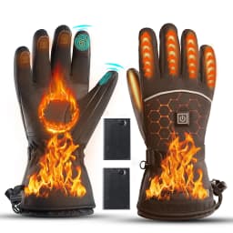 1 pair of electric heating gloves with battery heating, adjustable in three levels, suitable for men and women, winter anti slip