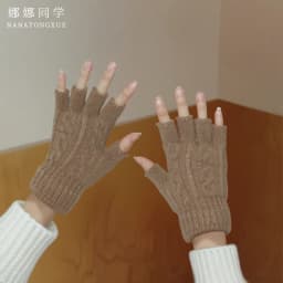 Half-Finger Gloves for Men and Women, Autumn and Winter, Fingerless, Suitable for Students Writing, Typing, Cycling, Touchscreen Compatible, Knitted Wool, Warm, Fingerless Design