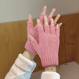 Half-Finger Gloves for Men and Women, Autumn and Winter, Fingerless, Suitable for Students Writing, Typing, Cycling, Touchscreen Compatible, Knitted Wool, Warm, Fingerless Design