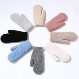 Knitted Gloves Wool Mittens Men Women Winter Outdoor Windproof Warm Student Thick Cute Fluffy Mittens Rabbit Hair Gloves