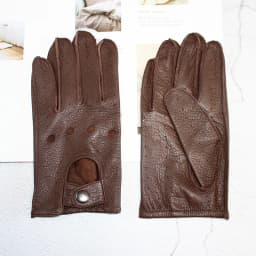 Men's Leather Deerskin Driver Gloves Single-Layer Thin Summer Autumn Outdoor Riding Full-Finger Motorcycle Gloves
