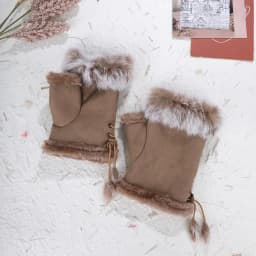 1 Pair Women Winter Warm Gloves Sexy Faux Rabbit Fur Hand Wrist Warmer Fingerless Gloves Suede Women Mittens Warm Wrist Gloves